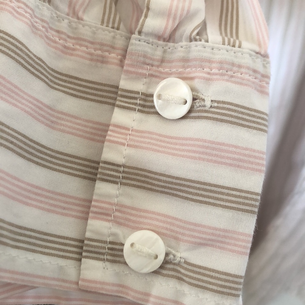Pure DKNY - Band Collar Cotton Blend Stripe Shirt Dress Sz M -‎ EUC - Picture 6 of 10
